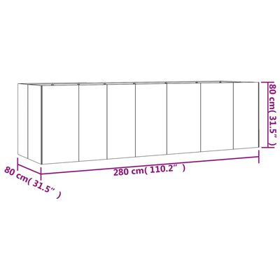 vidaXL Plantenbak verhoogd 280x80x80 cm cortenstaal