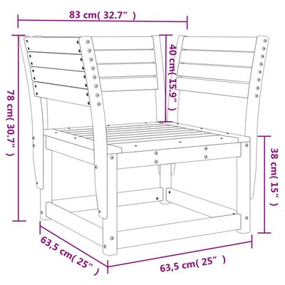 vidaXL Tuinstoel massief grenenhout