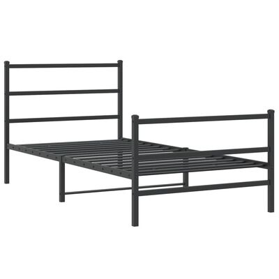 vidaXL Bedframe met hoofd- en voeteneinde metaal zwart 100x190 cm