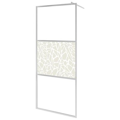 vidaXL Inloopdouchewand met stenenmotief 115x195 cm ESG-glas