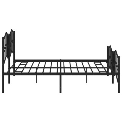 vidaXL Bedframe met hoofd- en voeteneinde metaal zwart 200x200 cm