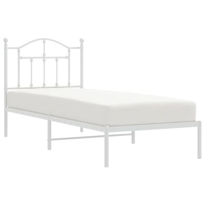 vidaXL Bedframe met hoofdbord metaal wit 80x200 cm