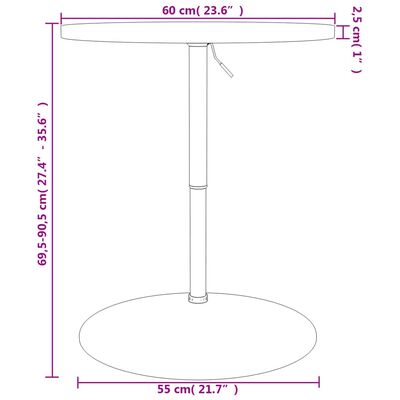 vidaXL Bartafel Ø 60x90,5 cm massief beukenhout