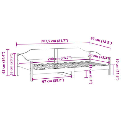 vidaXL Bedframe zonder matras massief grenenhout wit 90x200 cm