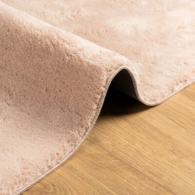 vidaXL Vloerkleed HUARTE laagpolig zacht wasbaar 200x200 cm roze