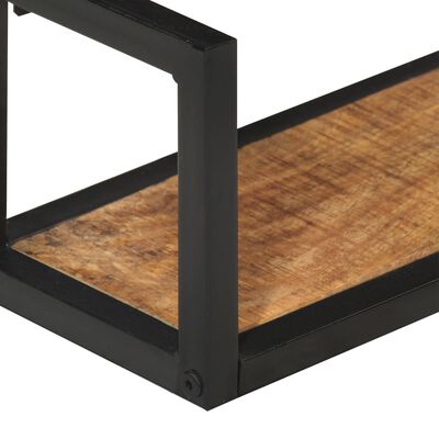 vidaXL Wandschappen 2 st 110x17x17 cm massief mangohout en ijzer