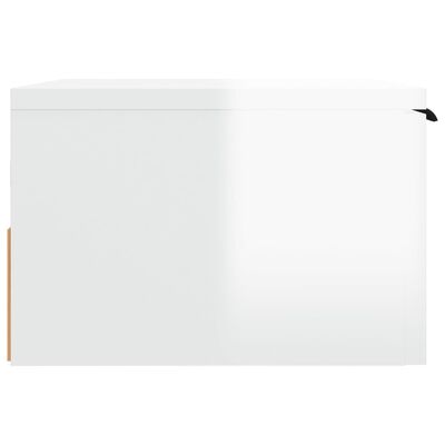 vidaXL Nachtkastjes 2 st wandgemonteerd 34x30x20 cm hoogglans wit