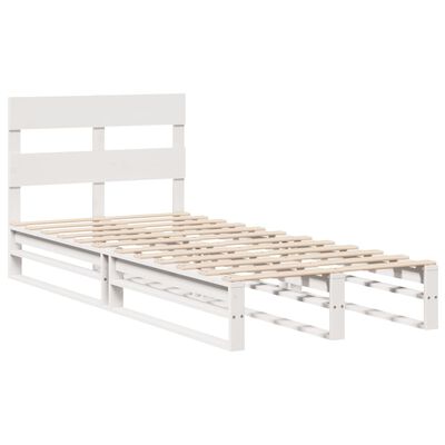 vidaXL Bedframe zonder matras massief grenenhout wit 90x200 cm