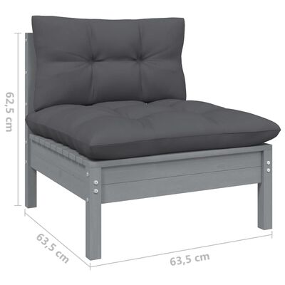 vidaXL 7-delige Loungeset met kussens massief grenenhout