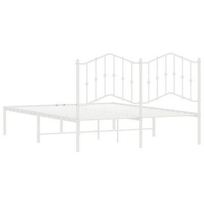 vidaXL Bedframe met hoofdbord metaal wit 135x190 cm