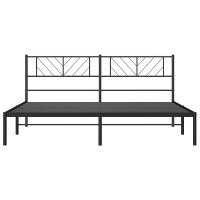 vidaXL Bedframe met hoofdbord metaal zwart 200x200 cm