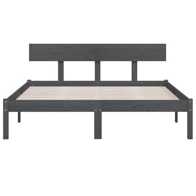 vidaXL Bedframe massief grenenhout grijs 160x200 cm