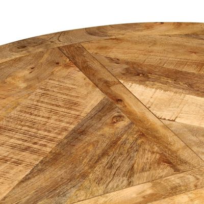 vidaXL Eettafel Ø110x76 cm massief ruw mangohout