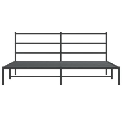 vidaXL Bedframe met hoofdbord metaal zwart 200x200 cm