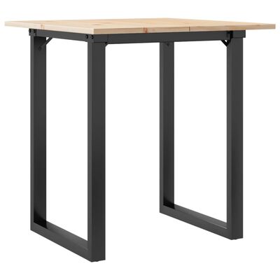 vidaXL Eettafel O-frame 70x70x75 cm massief grenenhout en gietijzer