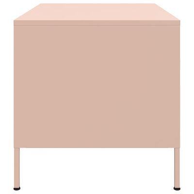 vidaXL Salontafel 68x50x50,5 cm staal roze