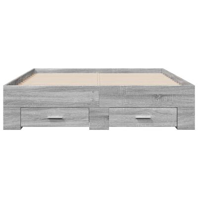 vidaXL Bedframe met lades bewerkt hout grijs sonoma eiken 120x200 cm