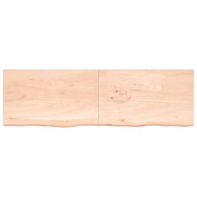 vidaXL Wastafelblad 200x60x(2-4) cm onbehandeld massief hout