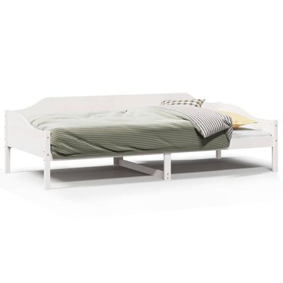 vidaXL Bedframe zonder matras massief grenenhout wit 90x200 cm