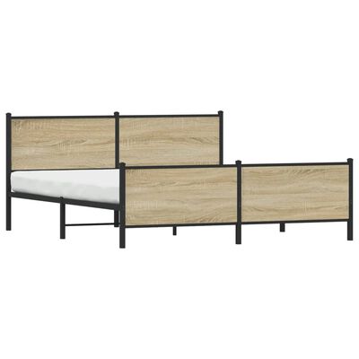 vidaXL Bedframe zonder matras metaal sonoma eikenkleurig 193x203 cm