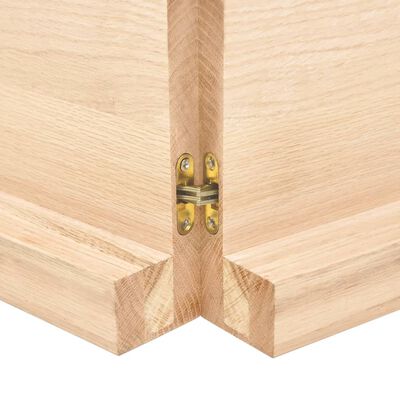 vidaXL Wandschap 200x30x(2-6) cm onbehandeld massief eikenhout