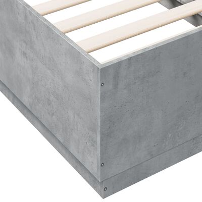 vidaXL Bedframe bewerkt hout betongrijs 90x190 cm