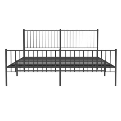 vidaXL Bedframe met hoofd- en voeteneinde metaal zwart 183x213 cm