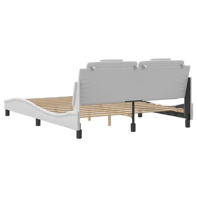 vidaXL Bedframe met hoofdbord kunstleer wit 160x200 cm