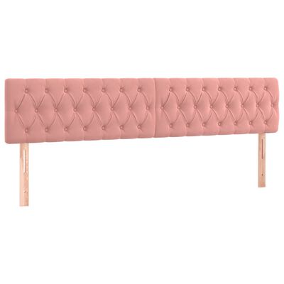 vidaXL Boxspring met matras en LED fluweel roze 120x190 cm