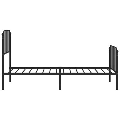 vidaXL Bedframe met hoofd- en voeteneinde metaal zwart 90x200 cm