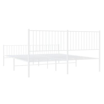 vidaXL Bedframe met hoofd- en voeteneinde metaal wit 183x213 cm