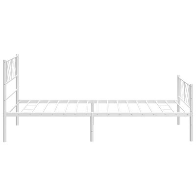 vidaXL Bedframe met hoofd- en voeteneinde metaal wit 107x203 cm