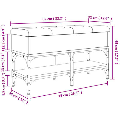 vidaXL Schoenenbank 82x32x45 cm bewerkt hout bruin eikenkleur