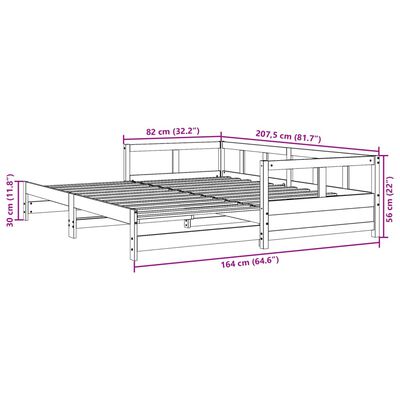 vidaXL Slaapbank zonder matras 80x200 cm massief grenenhout