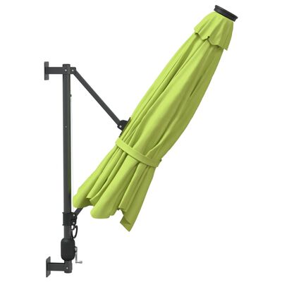 vidaXL Wandparasol met LEDs 290 cm appelgroen