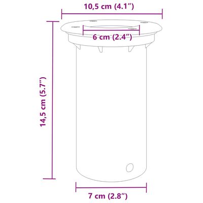 vidaXL Buitengrondverlichting rond 10,5x10,5 cm gietaluminium zwart