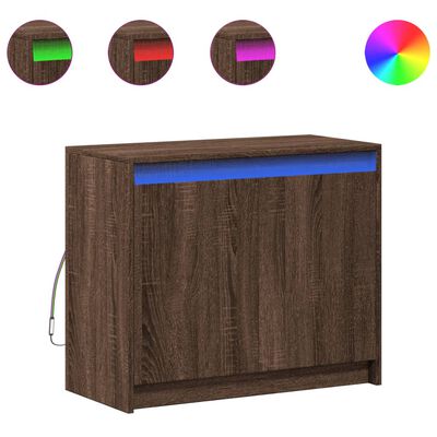 vidaXL Dressoir met LED 72x34x61 cm bewerkt hout bruin eikenkleur