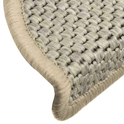 vidaXL Trapmatten zelfklevend 15 st sisal-look 56x17x3 cm lichtgroen