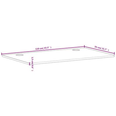 vidaXL Bureaublad 110x55x1,5 cm massief beukenhout