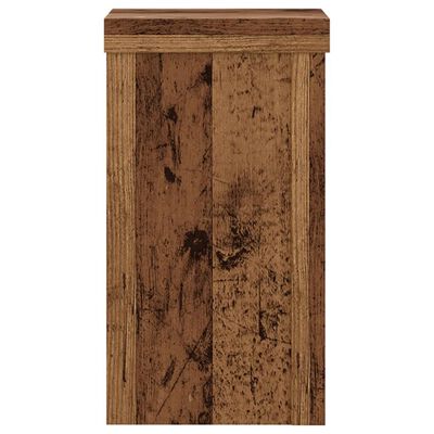 vidaXL Plantenstandaards 2 st 10x10x18 cm bewerkt hout oud houtkleurig