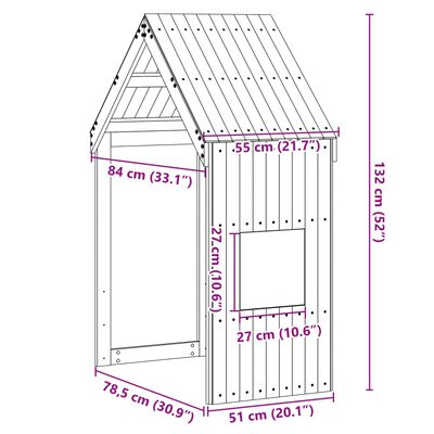 vidaXL Kinderbedhuisje 55x84x132 cm massief grenenhout wit