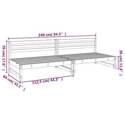 vidaXL Tuinmiddenbanken 2 st 120x80 cm massief grenenhout grijs