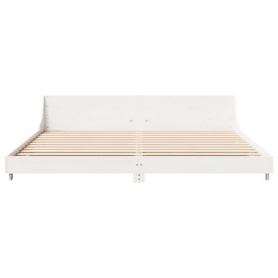 vidaXL Bedframe zonder matras massief grenenhout wit 180x200 cm