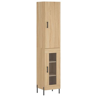 vidaXL Hoge kast 34,5x34x180 cm bewerkt hout sonoma eikenkleurig