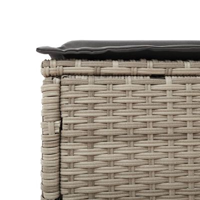 vidaXL 3-delige Ligbeddenset met kussens poly rattan lichtgrijs