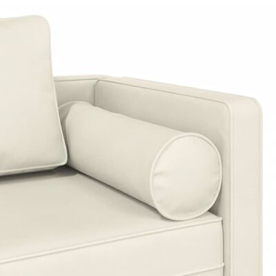 vidaXL Chaise longue met kussens fluweel crèmekleurig