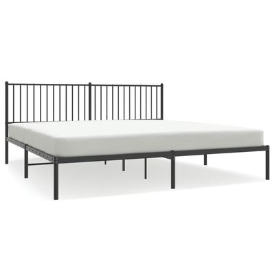 vidaXL Bedframe met hoofdbord metaal zwart 193x203 cm