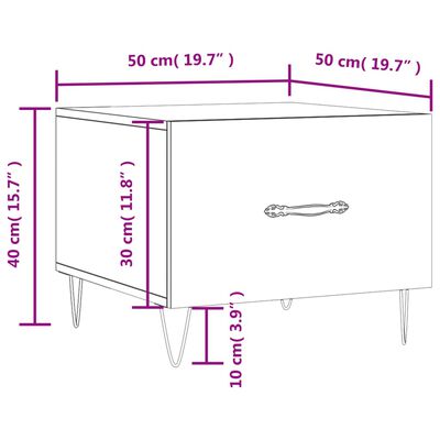 vidaXL Salontafels 2 st 50x50x40 cm bewerkt hout zwart