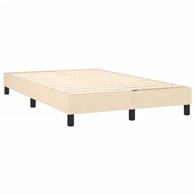 vidaXL Bedframe zonder matras 120x200 cm stof crèmekleurig