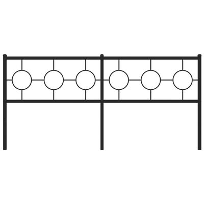 vidaXL Hoofdbord 180 cm metaal zwart